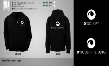 Mẫu áo khoác nỉ hoodie đen đồng phục D'Sculpt | Studio